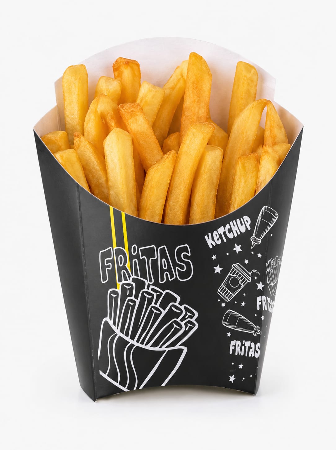 Embalagem de Fritas — Aberta para delivery — embalagem food service TopFood